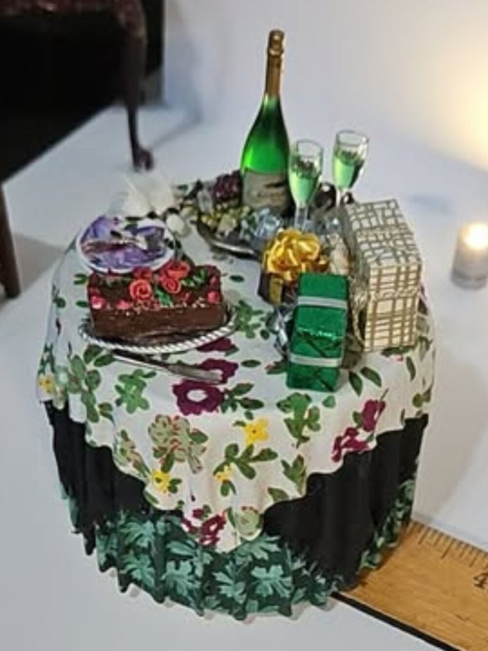 Dollhouse Miniature Table for Celebrations by Lorraine Scuderi